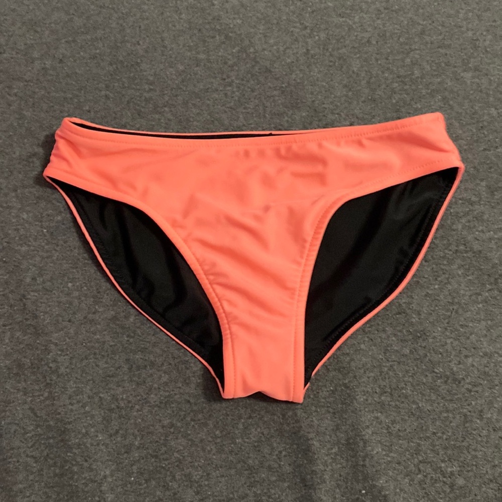 Reversible Orange and Black Bikini Bottoms
